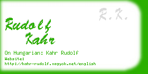 rudolf kahr business card